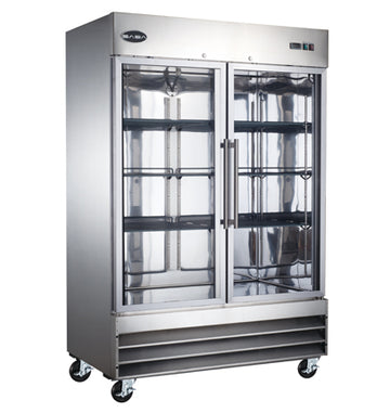 Saba Corpusa ST-47RG Glass Door Reach-In Refrigerator, 47 Cu. Ft. Stainless Steel (2-Door)
