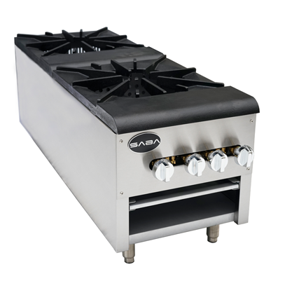 Saba Corpusa SP-2 Heavy-Duty Double Burner Gas Stockpot Range, 220,000 BTU Commercial Cooktop